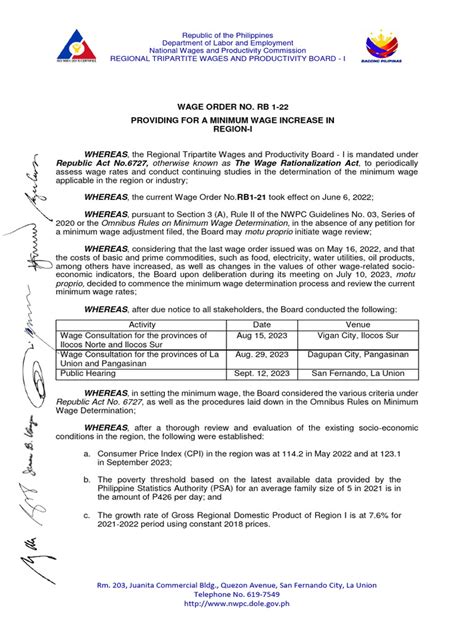 laguna minimum wage|WAGE ORDER NO. RB1.
